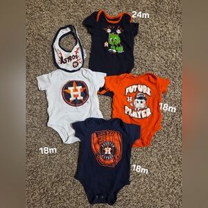 Astros Baby Onesies and Bib Set